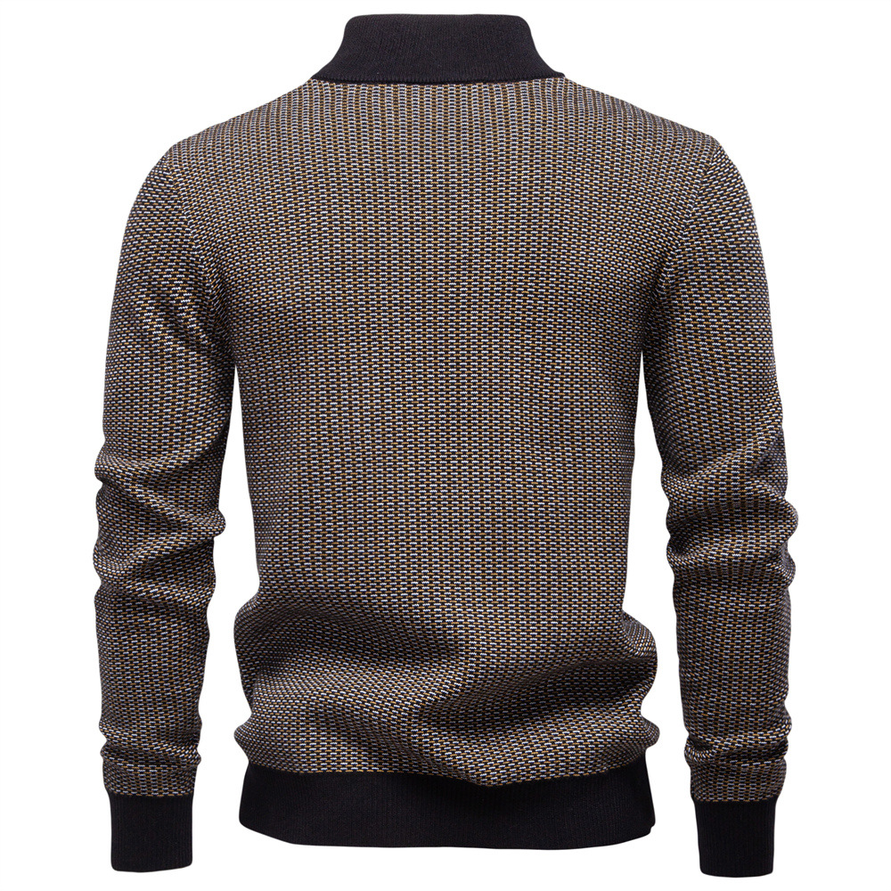 Men’s Cotton Half-Zip Mock Neck Sweater