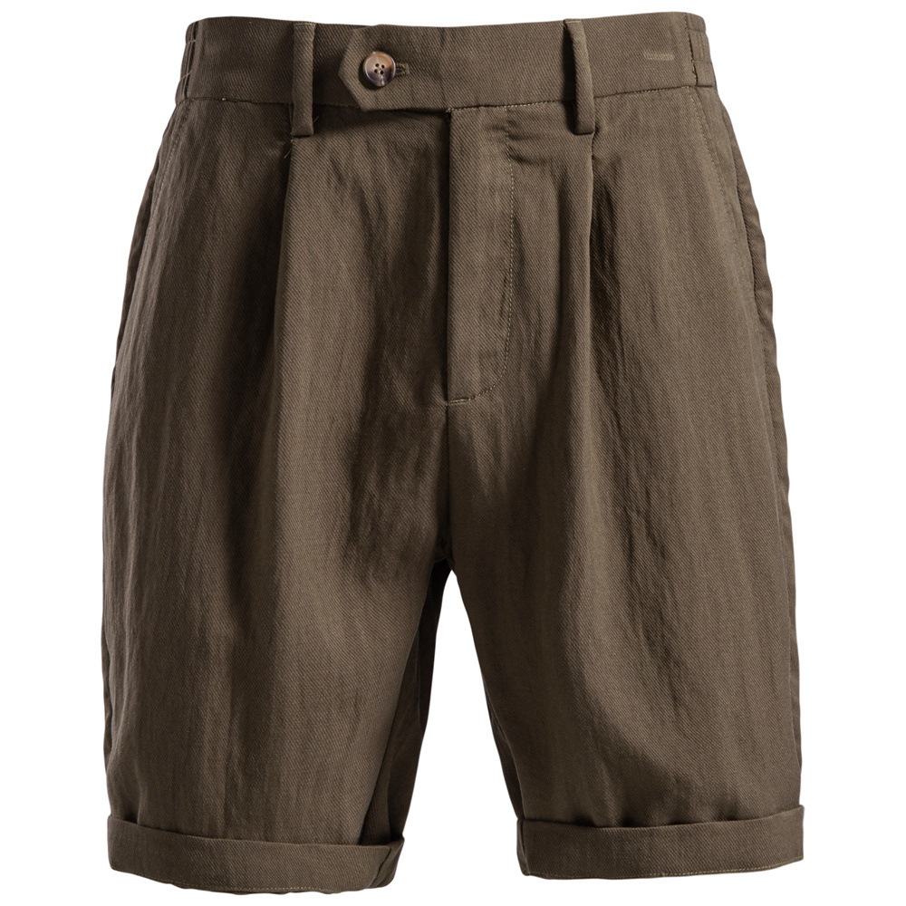 Men's Lyocell Elastic Waist Bermuda Shorts with Pockets