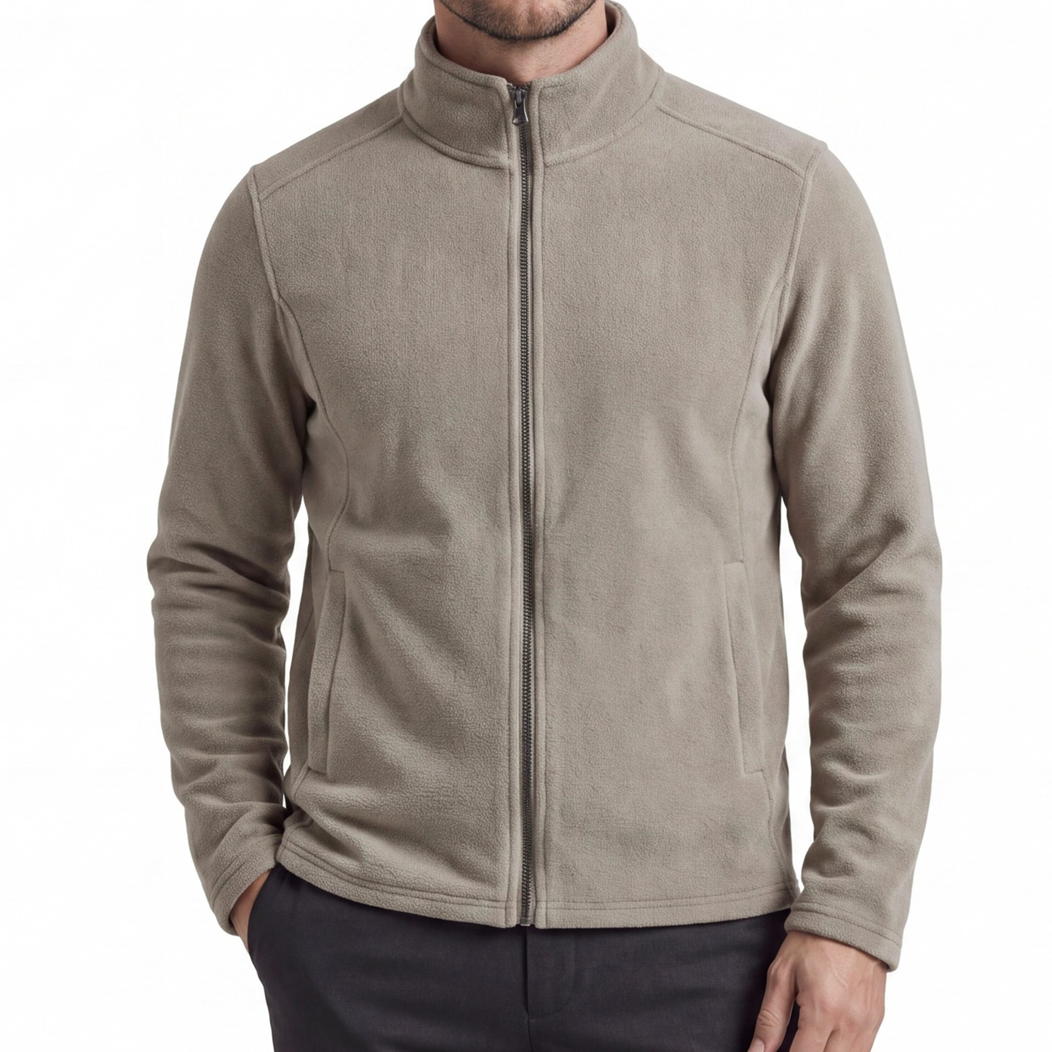 Men's Stand Collar Full-Zip Fleece Jacket