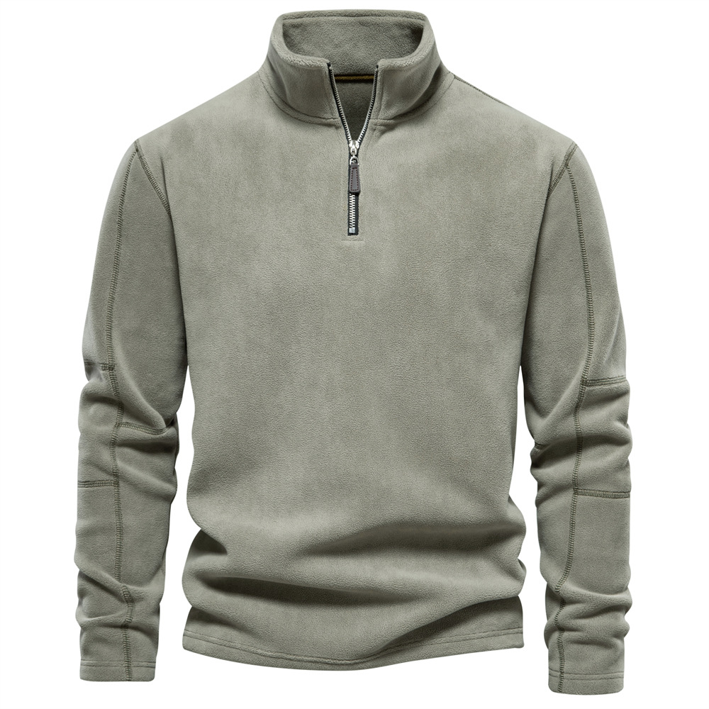 Men's Half-Stand Collar Sherpa Fleece Sweater
