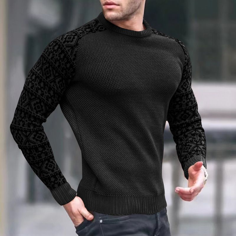 Men's Pullover Casual Long Sleeve Round Neck Sweater