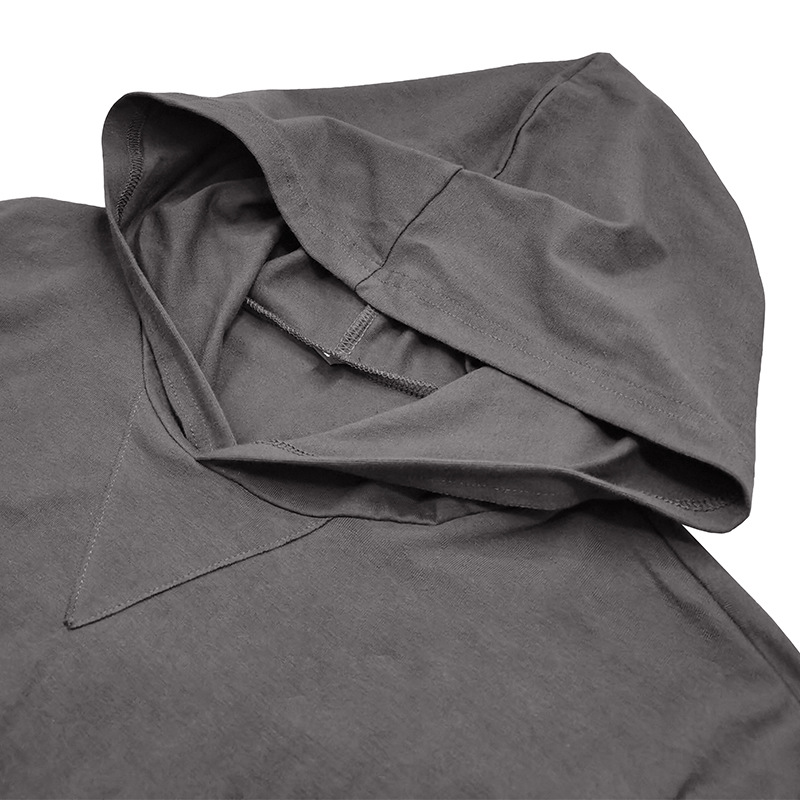 Men's Cotton Solid Color Long Sleeve Pullover Hoodie