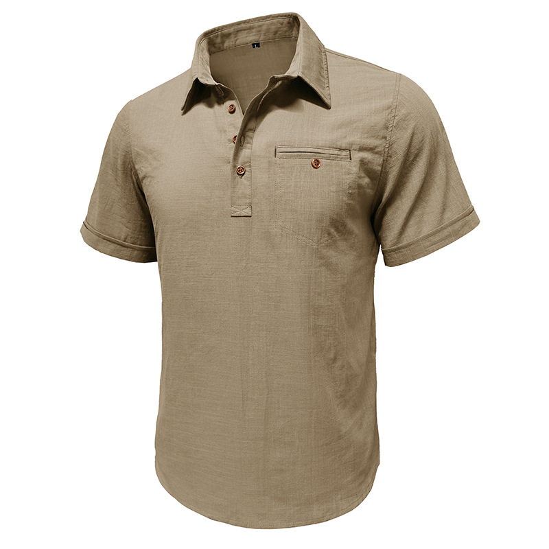 Men's Cotton Linen Short Sleeve Shirt