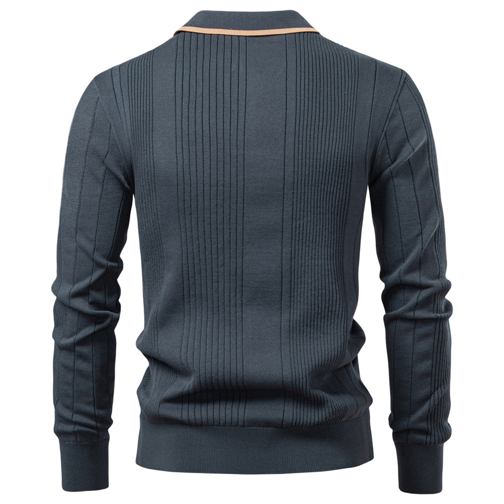 Men’s Colorblock Knit Polo Sweater
