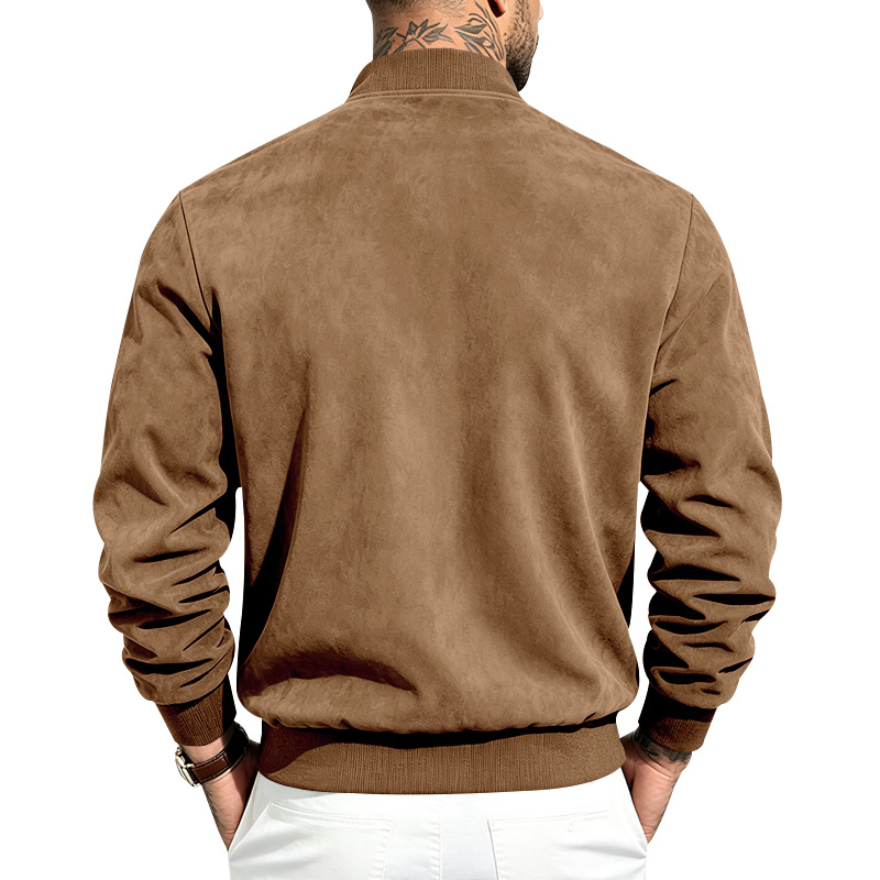 Men's Suede-Look Bomber Jacket
