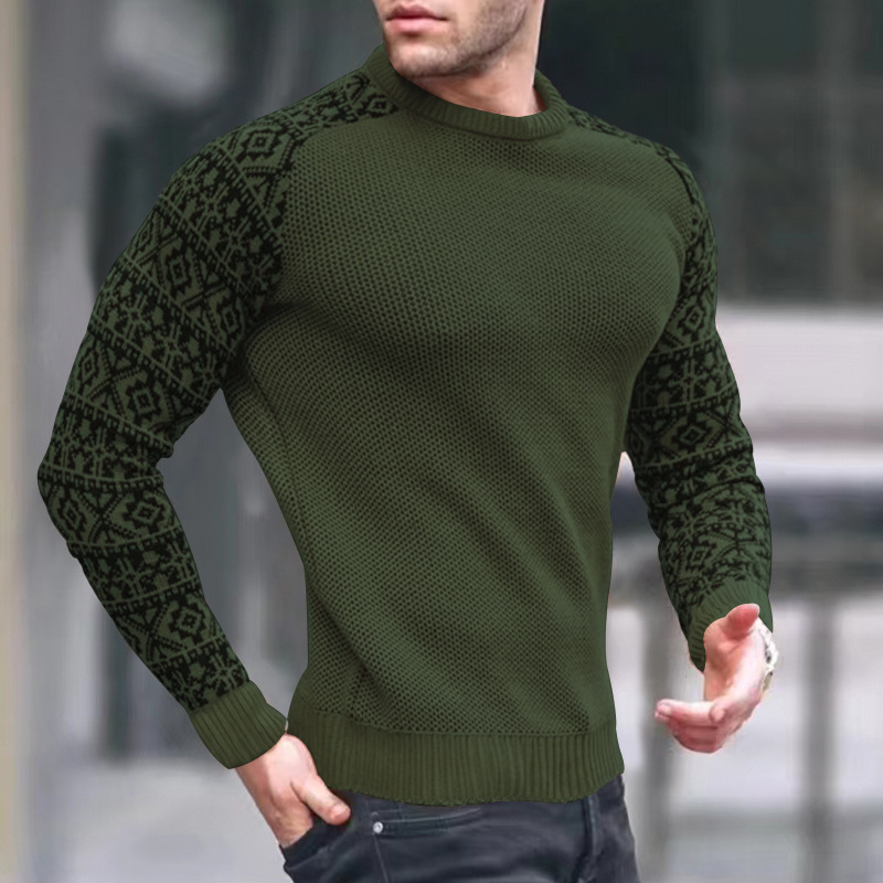 Men's Pullover Casual Long Sleeve Round Neck Sweater
