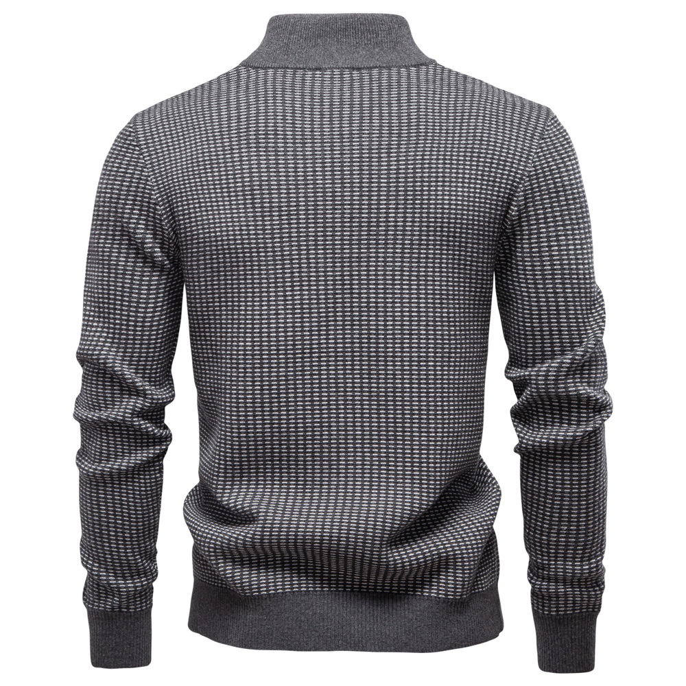 Men’s Cotton Half-Zip Mock Neck Sweater