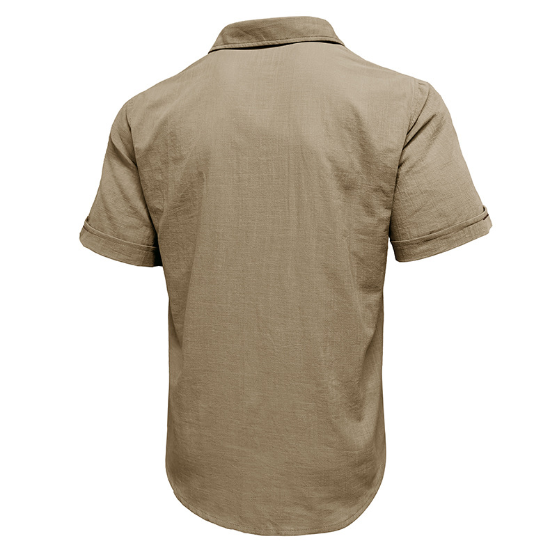 Men's Cotton Linen Short Sleeve Shirt