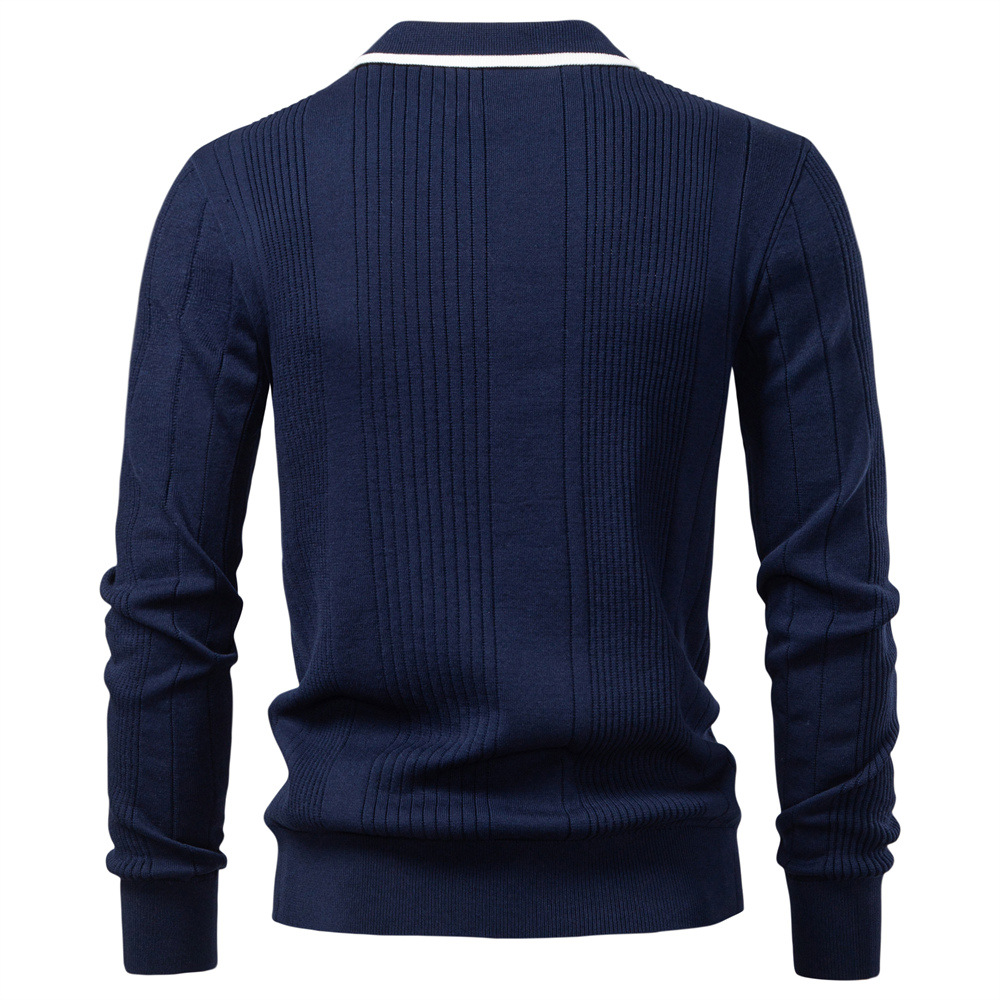 Men’s Colorblock Knit Polo Sweater