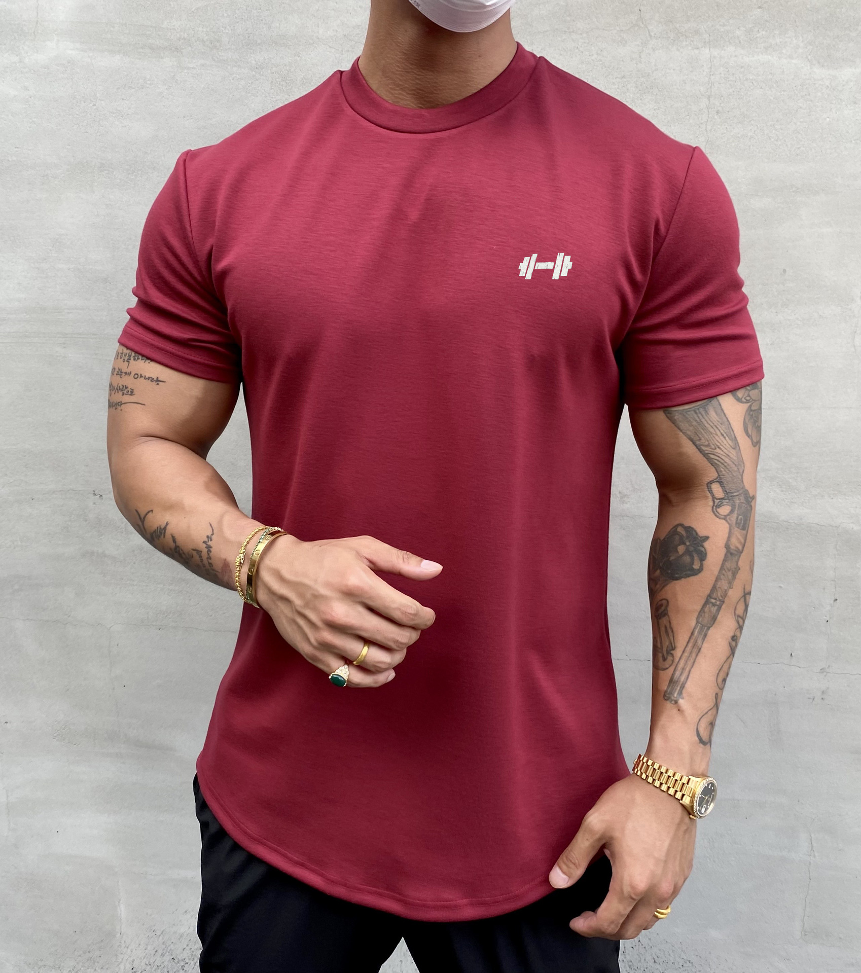 Men's Pure Cotton Muscle Fit Stretchy Sports T-Shirt