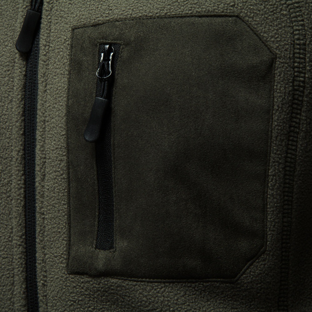 Men's Stand Collar Full-Zip Fleece Jacket with Zip Pockets
