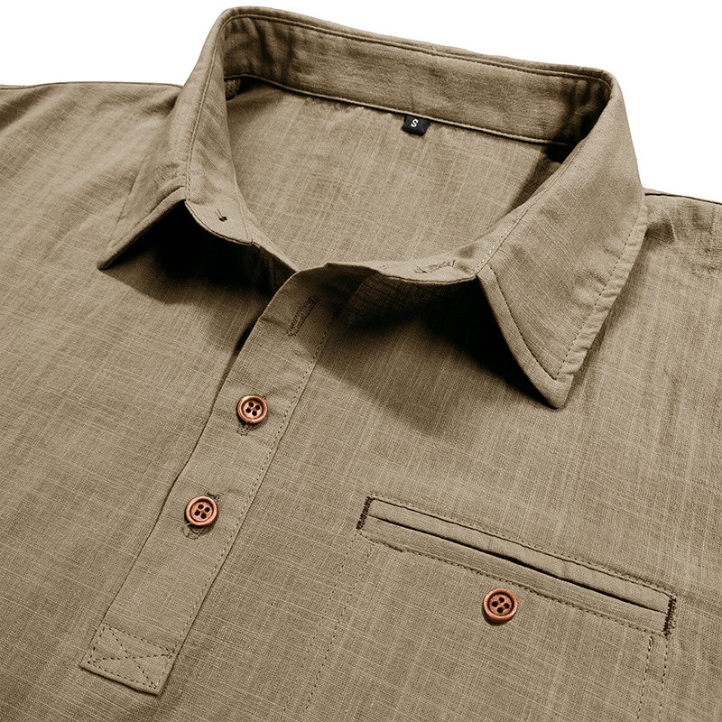 Men's Cotton Linen Short Sleeve Shirt
