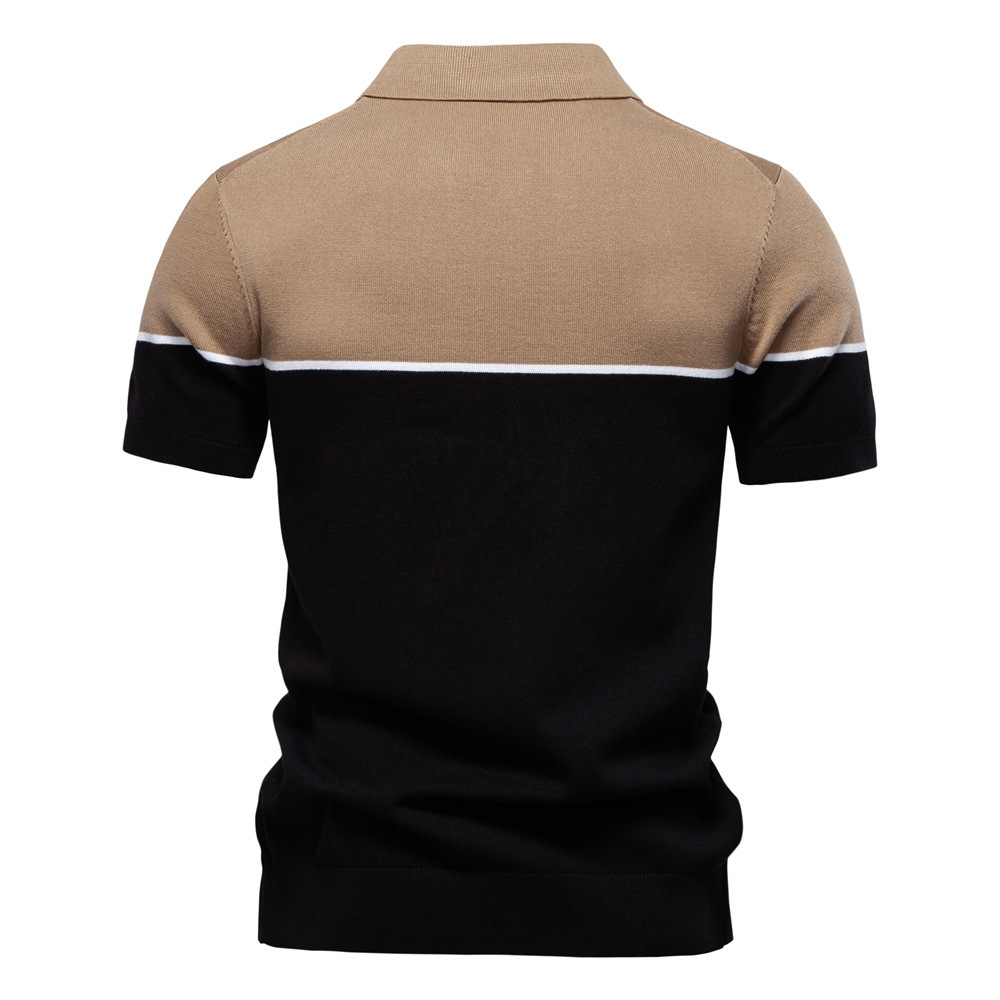 Men's Colorblock Knit Polo Shirt