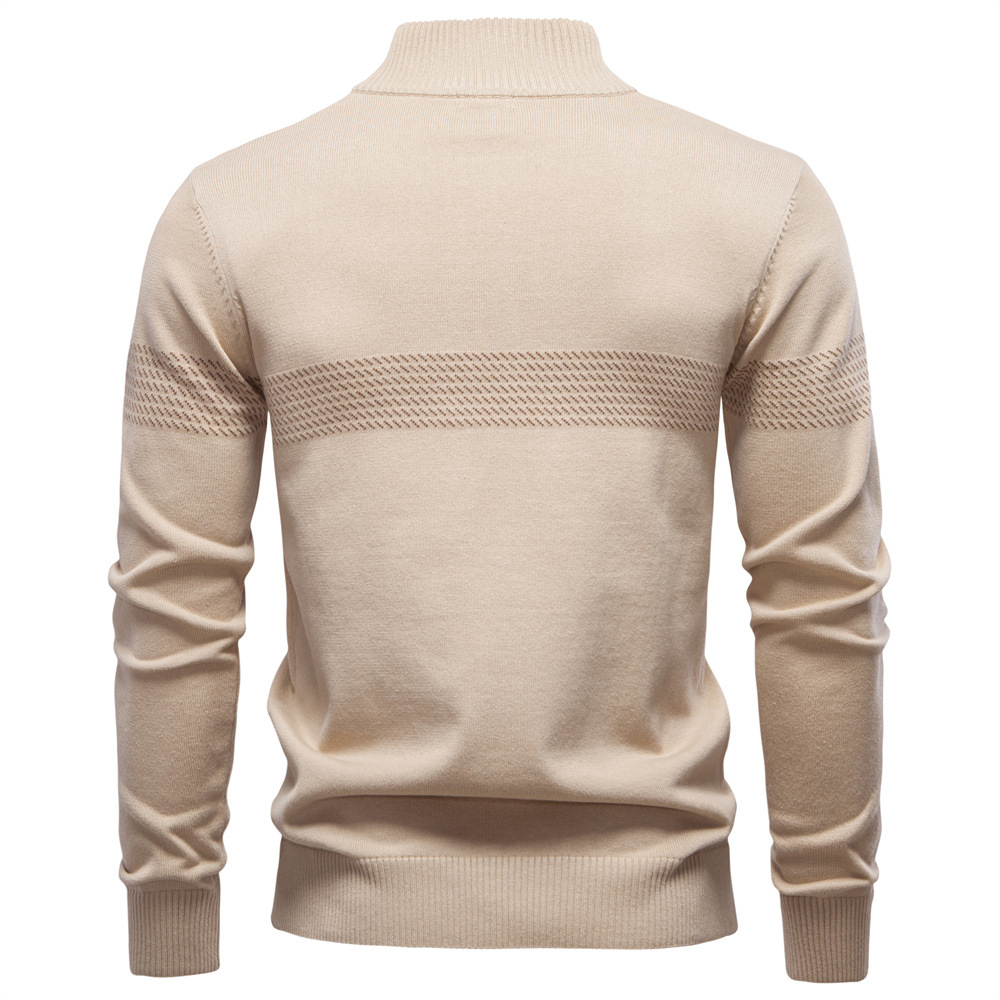 Men’s Half-Zip Mock Neck Cotton Sweater