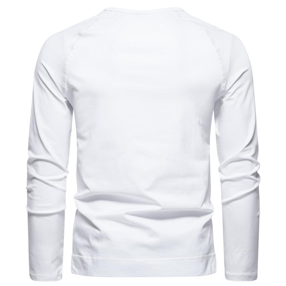 Men's Solid Color Casual Long Sleeve Henley T-shirt