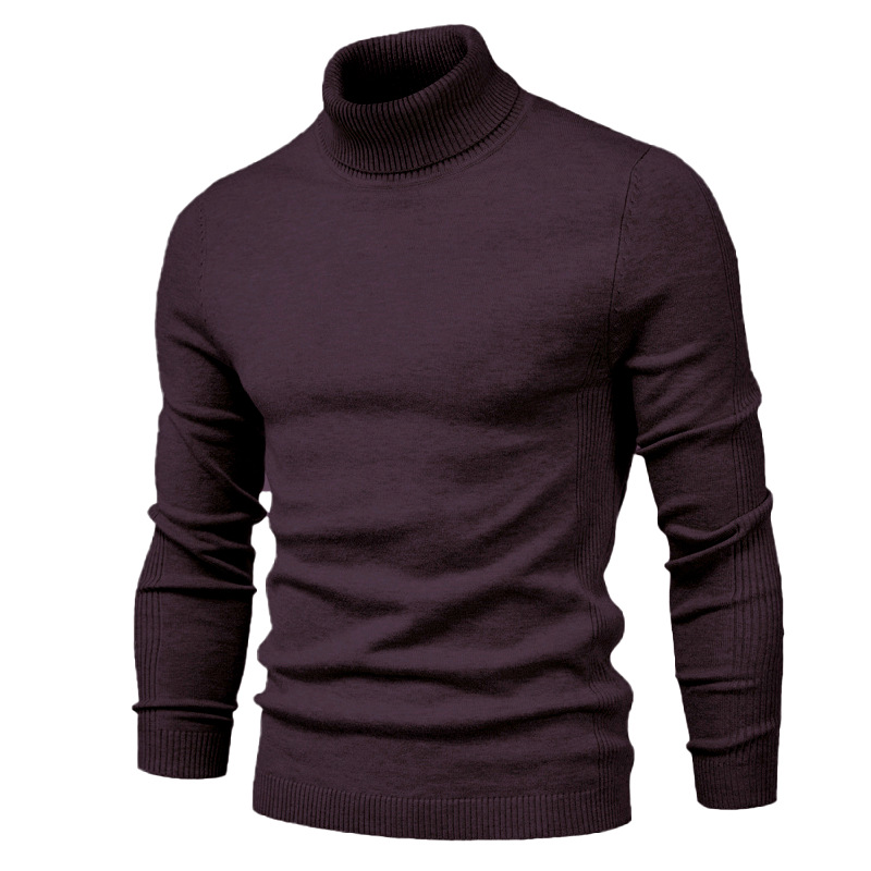 Men‘s Winter Turtleneck Thick Casual Solid Color Sweater