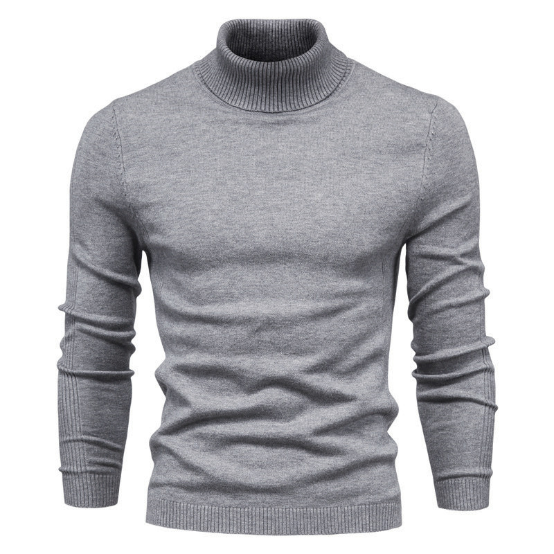 Men‘s Winter Turtleneck Thick Casual Solid Color Sweater