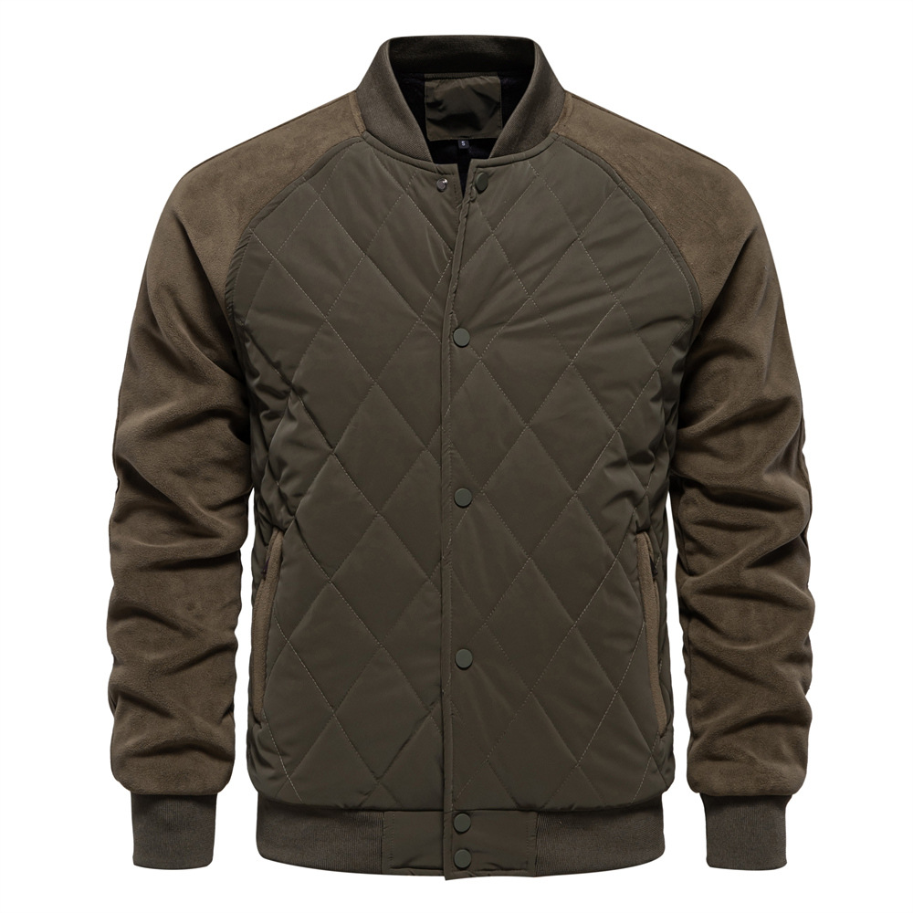 Men's Windproof Padded Stand Collar Bomber Jacket