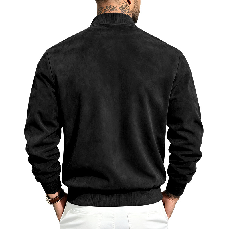 Men's Suede-Look Bomber Jacket