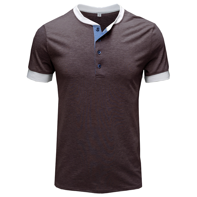 Men's Slim Fit Henry Collar Short Sleeve T-Shirt
