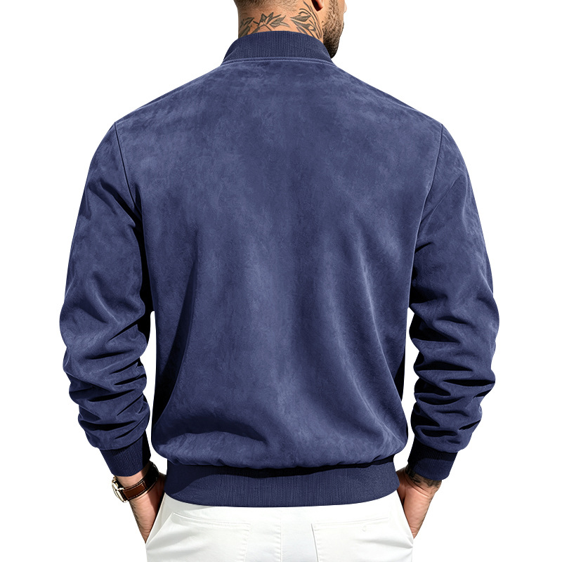 Men's Suede-Look Bomber Jacket