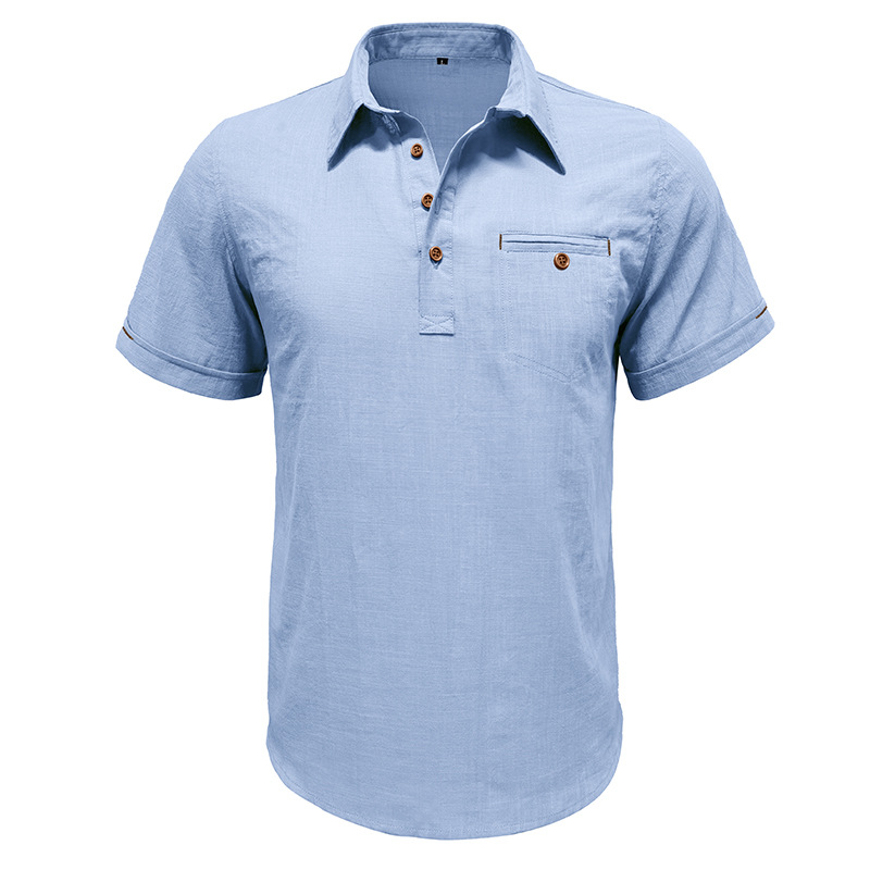 Men's Cotton Linen Short Sleeve Shirt