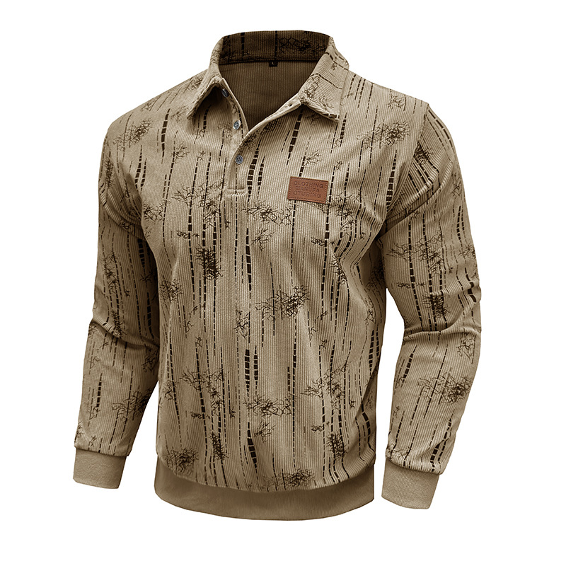 Men’s Textured Knit Polo Sweatshirt