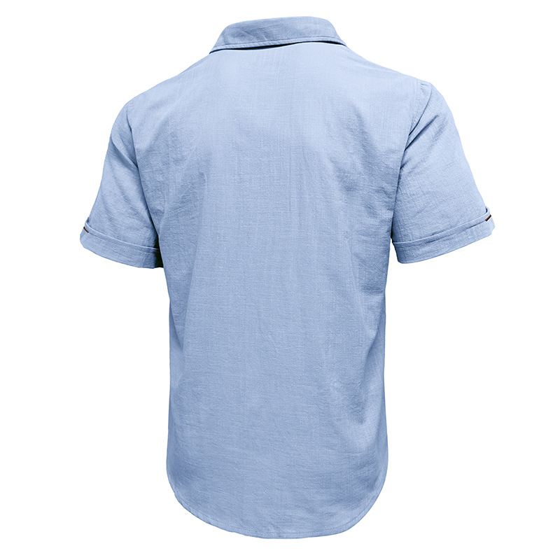 Men's Cotton Linen Short Sleeve Shirt