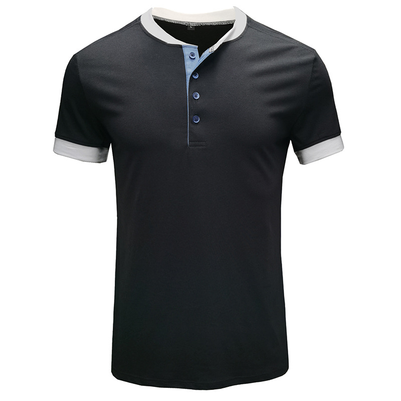Men's Slim Fit Henry Collar Short Sleeve T-Shirt