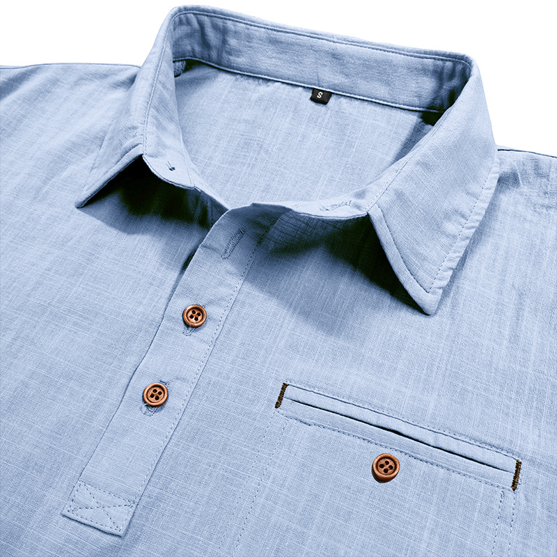 Men's Cotton Linen Short Sleeve Shirt