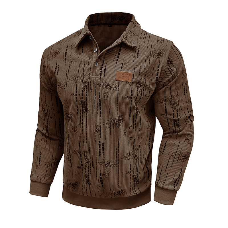 Men’s Textured Knit Polo Sweatshirt