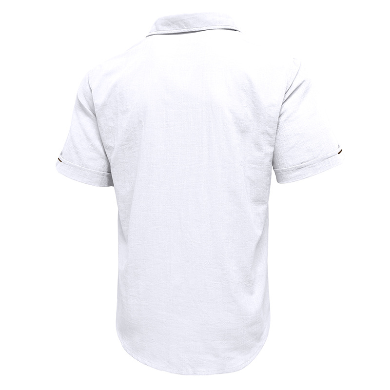 Men's Cotton Linen Short Sleeve Shirt