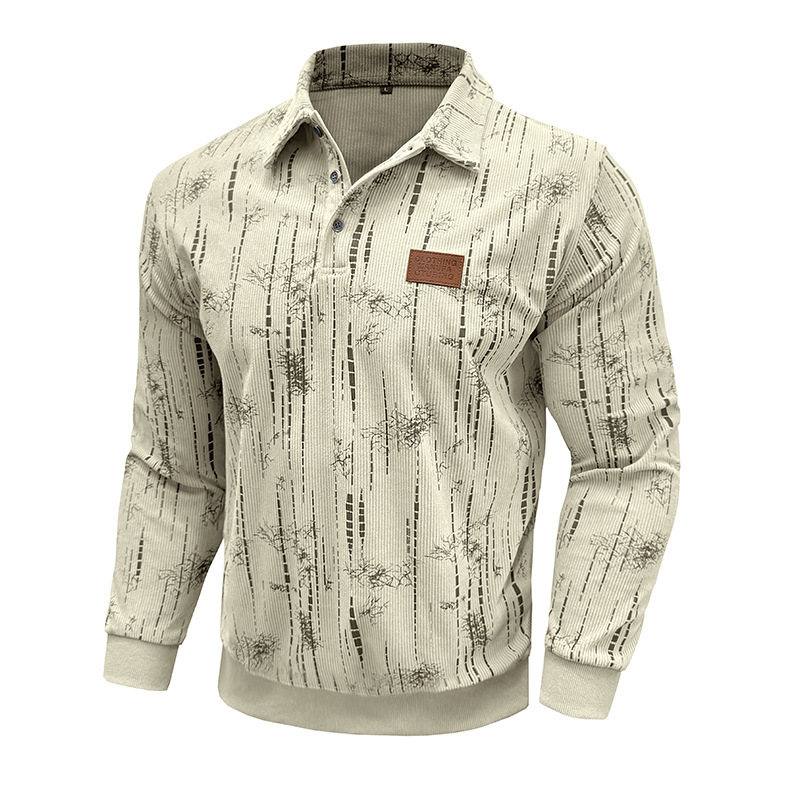 Men’s Textured Knit Polo Sweatshirt