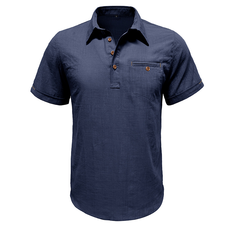 Men's Cotton Linen Short Sleeve Shirt