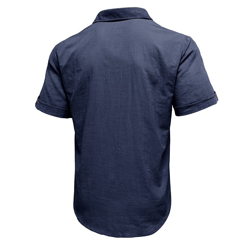 Men's Cotton Linen Short Sleeve Shirt