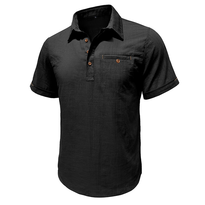 Men's Cotton Linen Short Sleeve Shirt