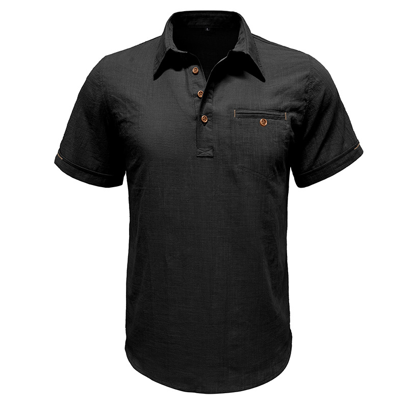Men's Cotton Linen Short Sleeve Shirt