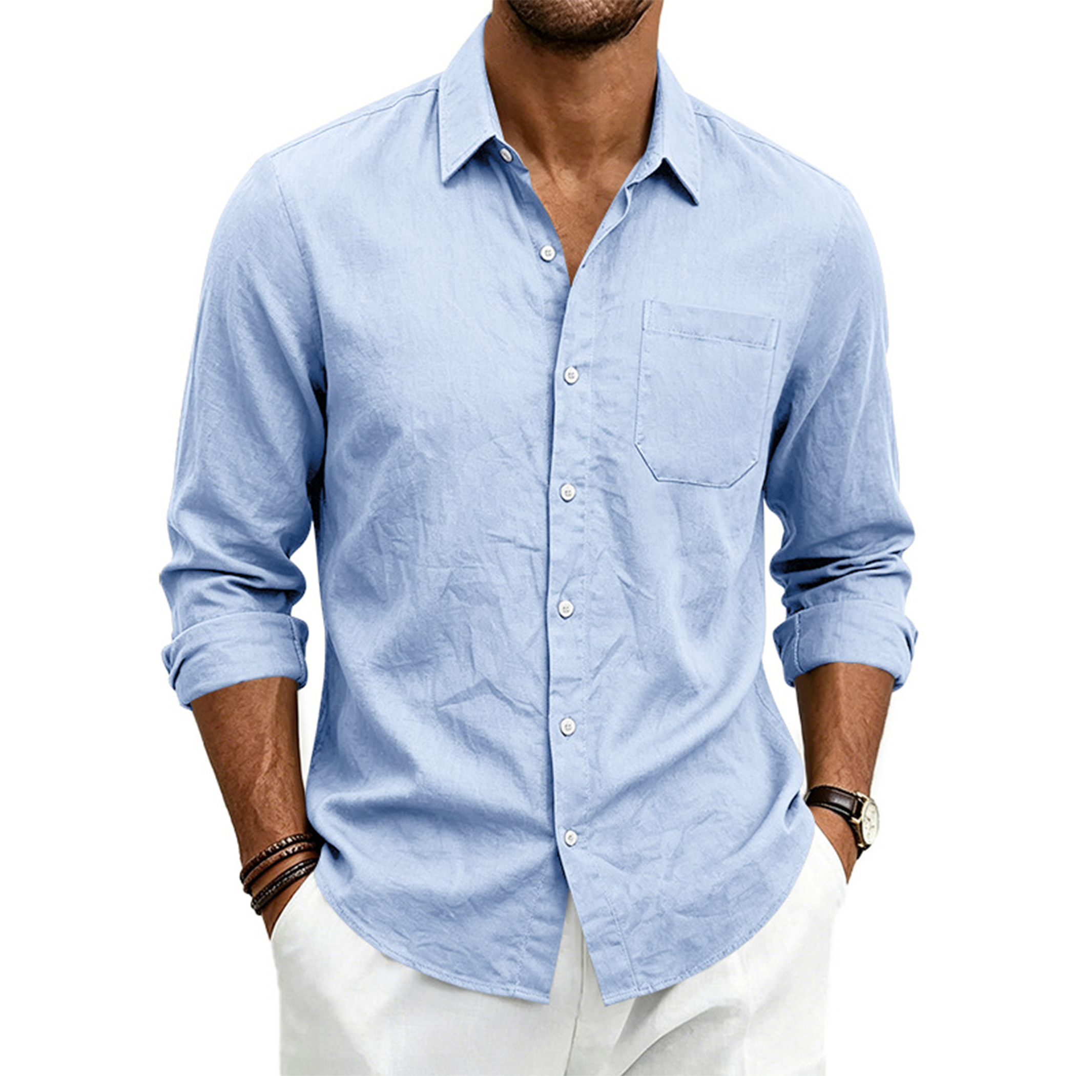 Men's Linen Long Sleeve Shirt