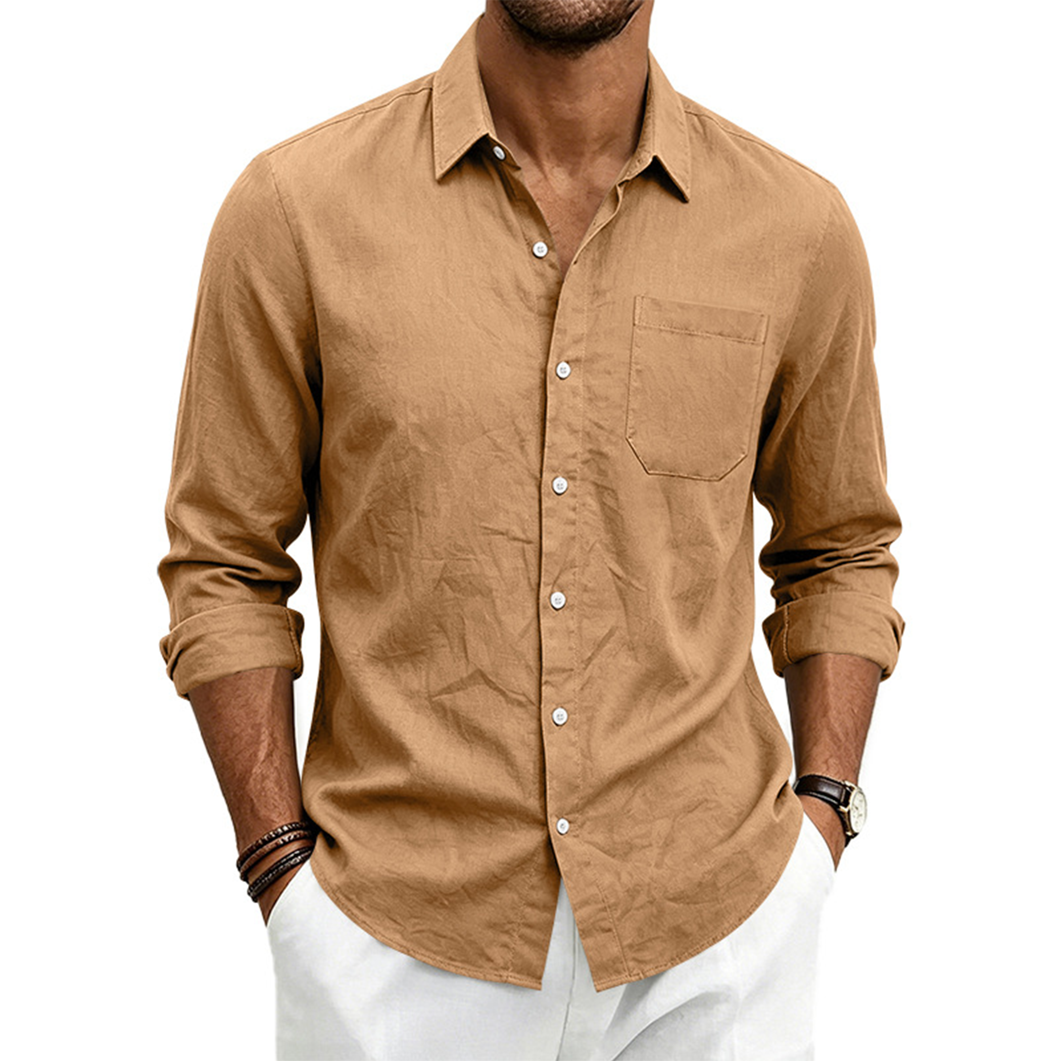 Men's Linen Long Sleeve Shirt