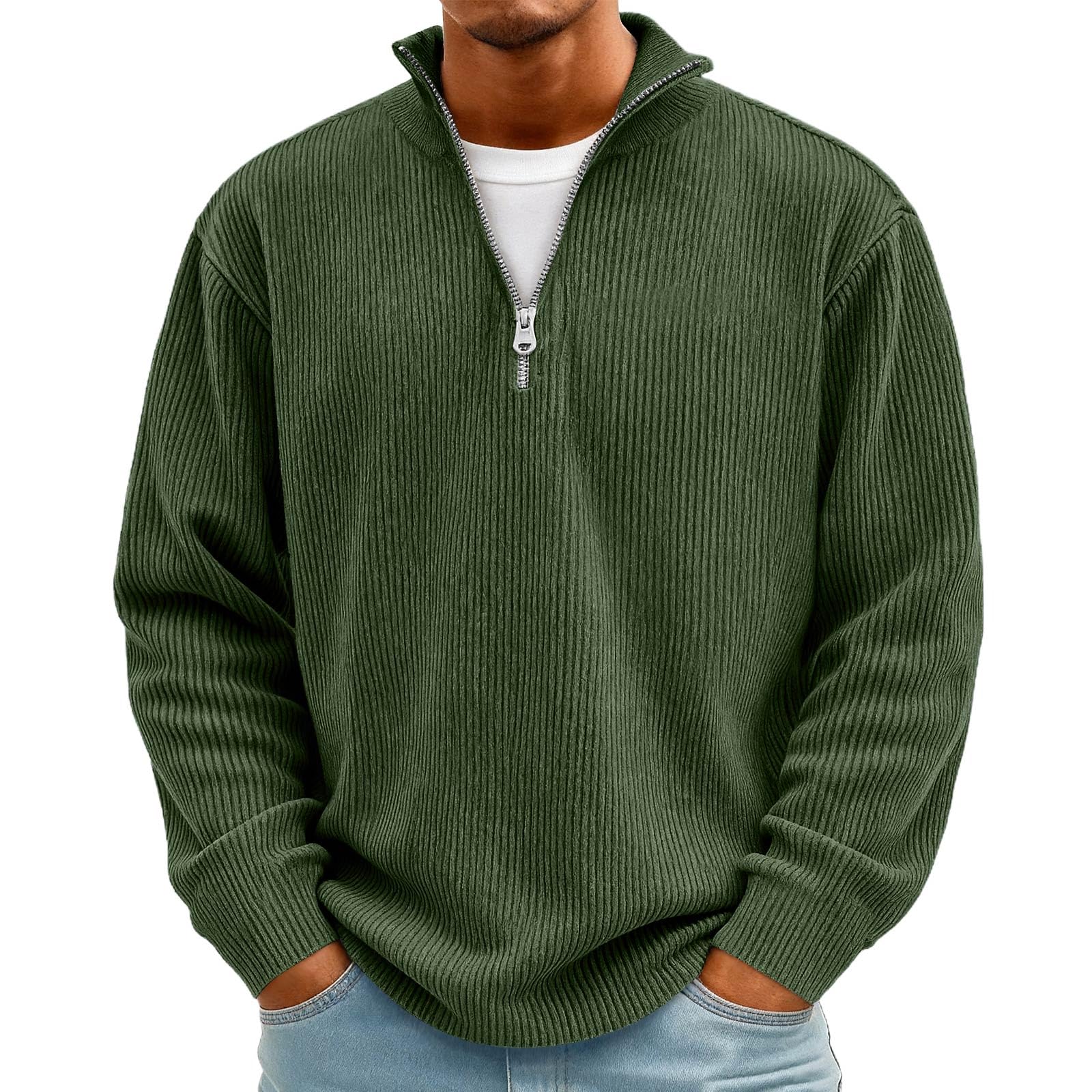 Men's Corduroy Quarter-Zip Pullover