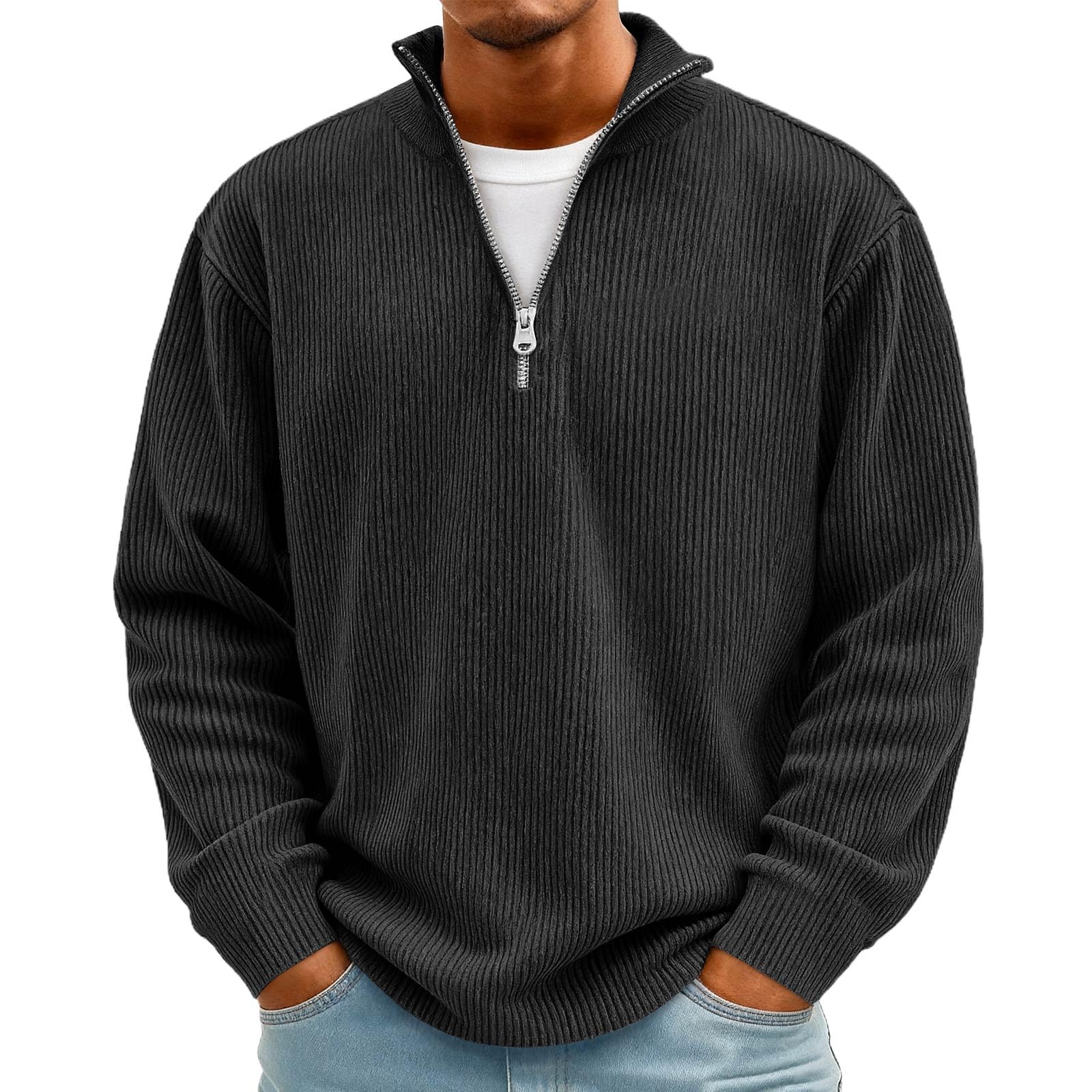 Men's Corduroy Quarter-Zip Pullover