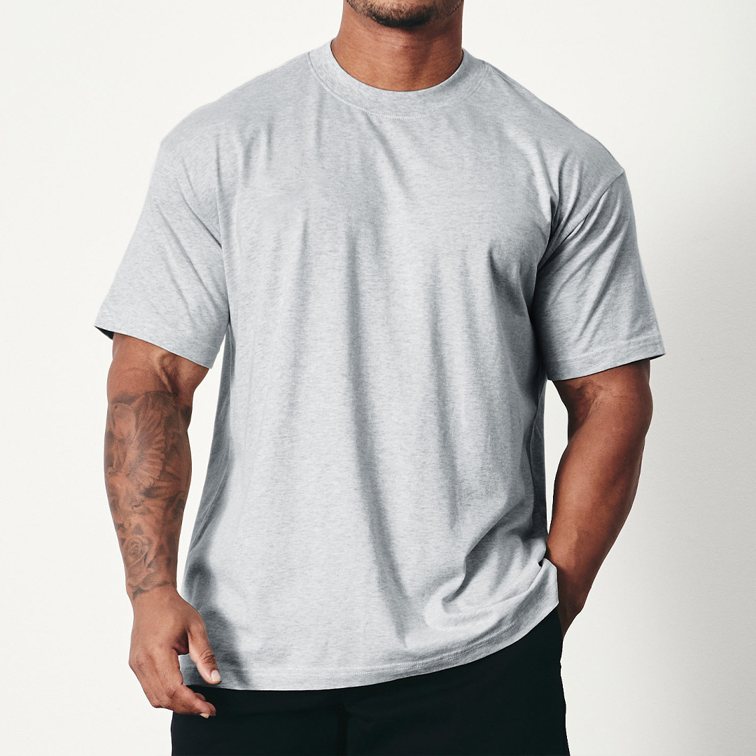 Men's Solid Casual Sports Short Sleeve Crew Neck T-shirts