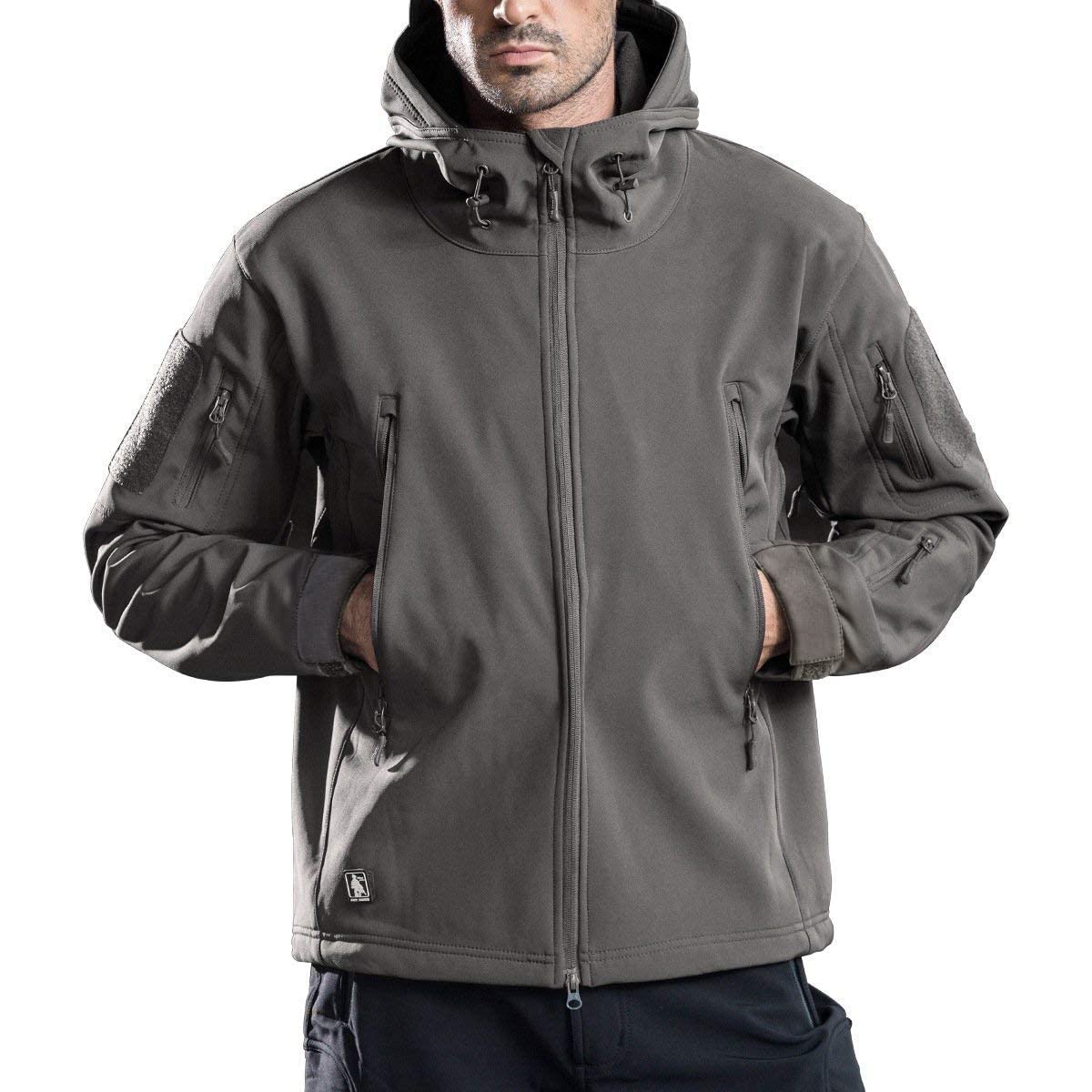 Men's Outdoor Waterproof Soft Shell Hooded Military Tactical Jacket