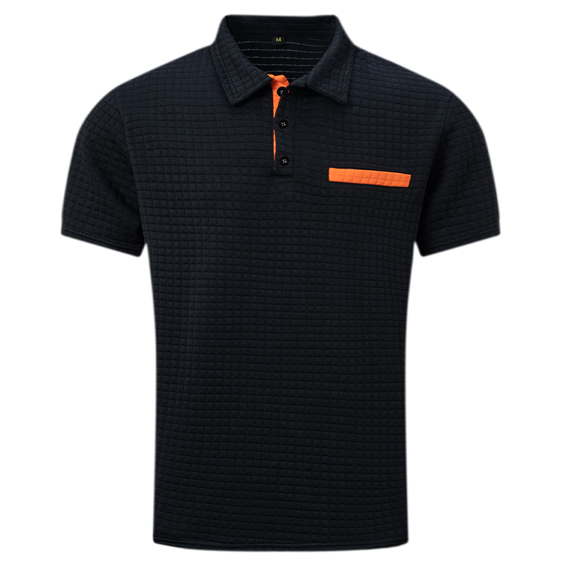 Men's Jacquard Checkered Polo Shirt