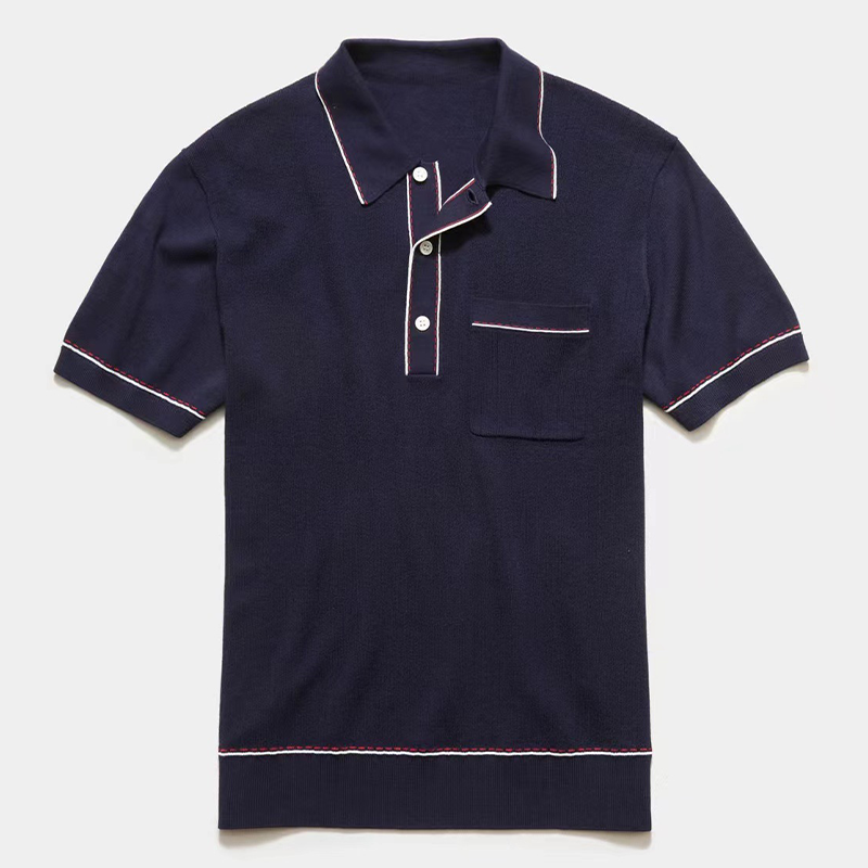 Men's Casual Short Sleeve Knit Polo Shirt