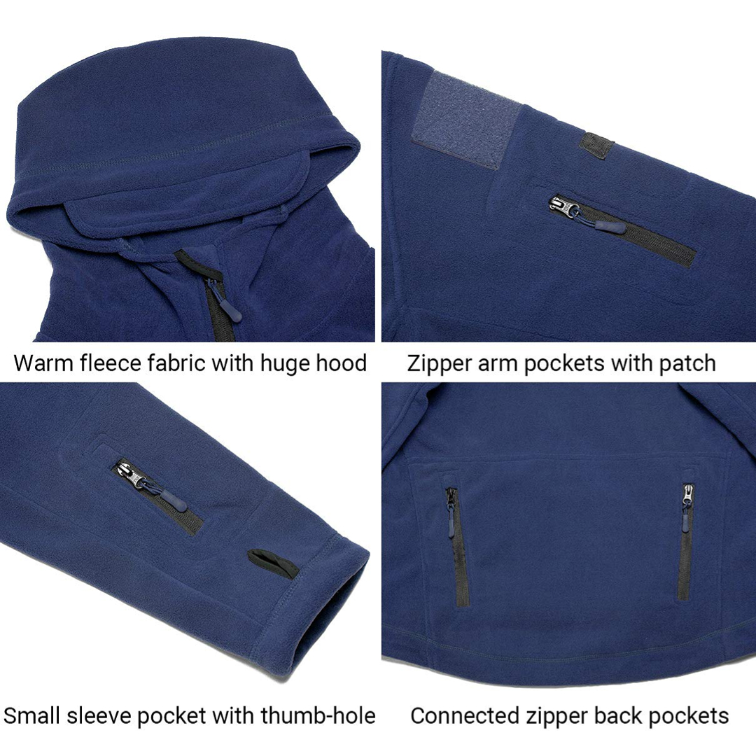 Men's Warm Military Tactical Sport Fleece Hoodie Jacket