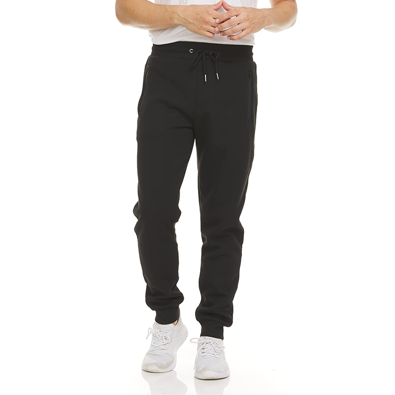 Mens Drawstring Fleece Sweatpants with Zipper Pocket