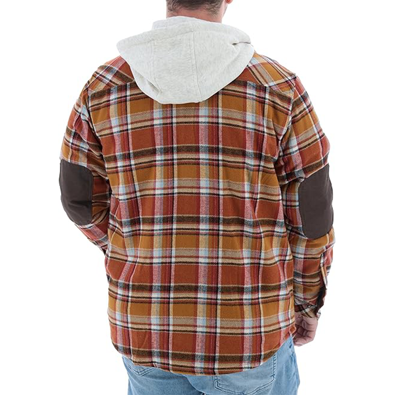 Men's Digital Print Quilted Lined Fake Two Piece Windproof Hooded Jacket