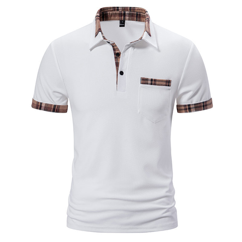 Men's Short Sleeve Color Block Polo Shirt