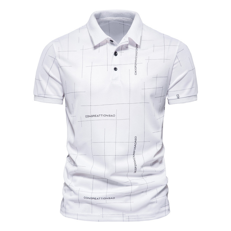 Men's Casual Print Short Sleeve Polo Shirt